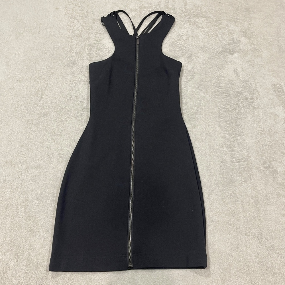 Bebe Black Criss-Cross Strappy Back Mini Dress Size XXS